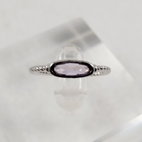 Sterling Silver Horizontal Amethyst Ring - Picture 8 of 10